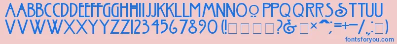 Old Font – Blue Fonts on Pink Background