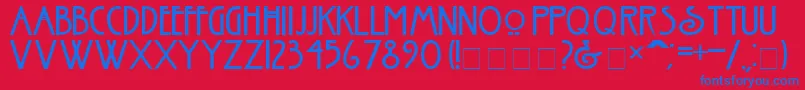 Old Font – Blue Fonts on Red Background