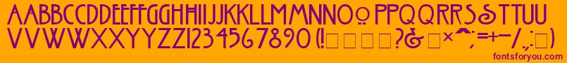 Old Font – Purple Fonts on Orange Background
