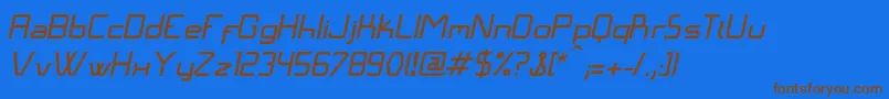 LangГіItalic Font – Brown Fonts on Blue Background