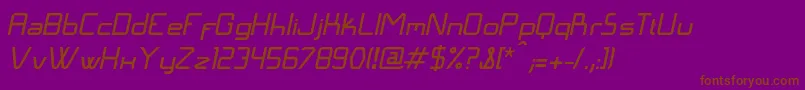 LangГіItalic Font – Brown Fonts on Purple Background