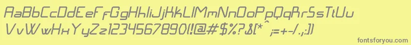 LangГіItalic Font – Gray Fonts on Yellow Background