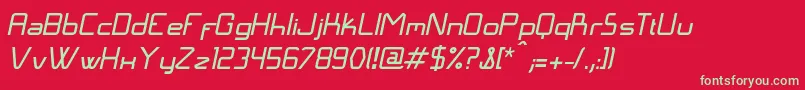 Czcionka LangГіItalic – zielone czcionki na czerwonym tle