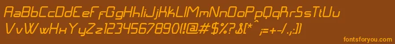 LangГіItalic Font – Orange Fonts on Brown Background