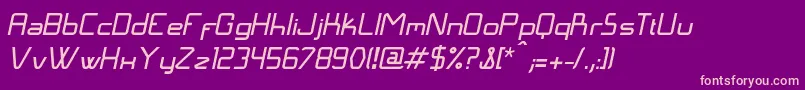 LangГіItalic Font – Pink Fonts on Purple Background