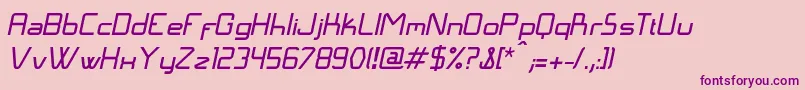 LangГіItalic Font – Purple Fonts on Pink Background