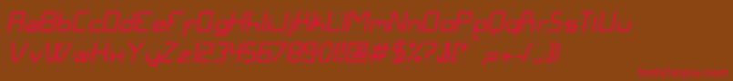 LangГіItalic-Schriftart – Rote Schriften auf braunem Hintergrund