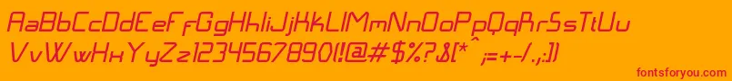 Fonte LangГіItalic – fontes vermelhas em um fundo laranja