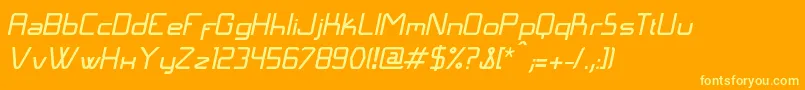 Fonte LangГіItalic – fontes amarelas em um fundo laranja