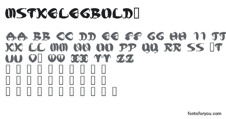 Czcionka MstkElegbold1 – alfabet, cyfry, specjalne znaki