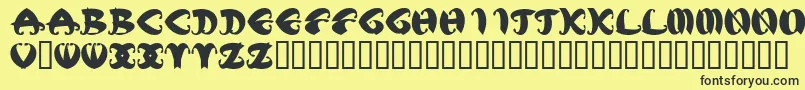 MstkElegbold1 Font – Black Fonts on Yellow Background