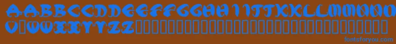 MstkElegbold1 Font – Blue Fonts on Brown Background
