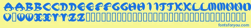MstkElegbold1 Font – Blue Fonts on Yellow Background