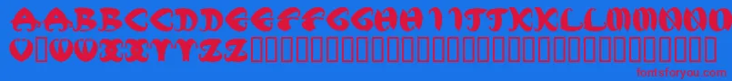 MstkElegbold1 Font – Red Fonts on Blue Background