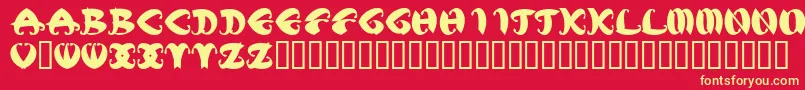 MstkElegbold1 Font – Yellow Fonts on Red Background