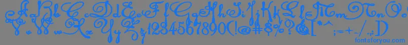 Rhalinabexp-Schriftart – Blaue Schriften auf grauem Hintergrund