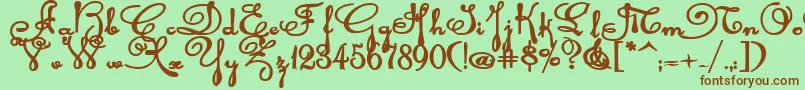 Rhalinabexp Font – Brown Fonts on Green Background