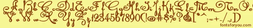 Rhalinabexp Font – Brown Fonts on Yellow Background