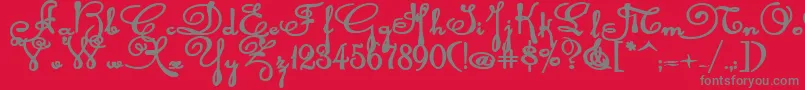 Rhalinabexp Font – Gray Fonts on Red Background