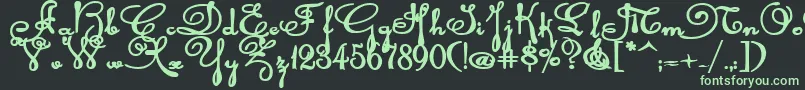 Rhalinabexp-fontti – vihreät fontit mustalla taustalla