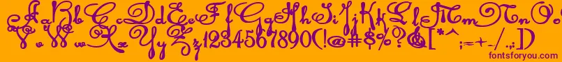 Rhalinabexp Font – Purple Fonts on Orange Background