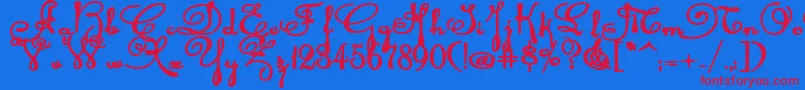 Rhalinabexp Font – Red Fonts on Blue Background