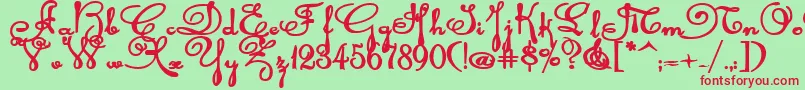 Rhalinabexp Font – Red Fonts on Green Background