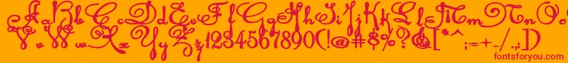 Rhalinabexp Font – Red Fonts on Orange Background