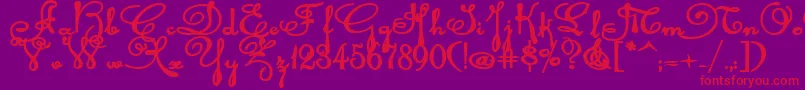 Rhalinabexp Font – Red Fonts on Purple Background