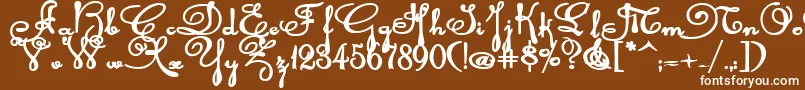 Rhalinabexp Font – White Fonts on Brown Background