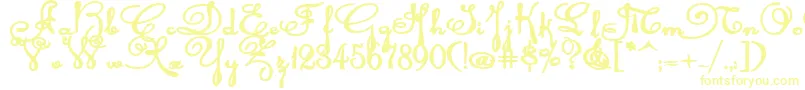 Czcionka Rhalinabexp – żółte czcionki