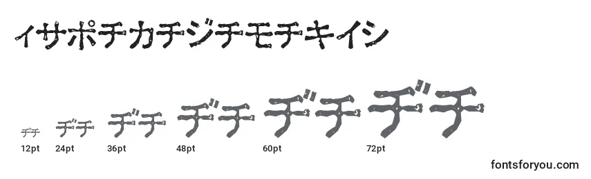 sizes of exkatadamaged font, exkatadamaged sizes