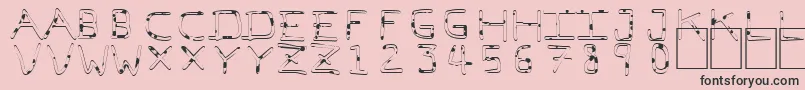 PfVeryverybadfont7Liquid-fontti – mustat fontit vaaleanpunaisella taustalla