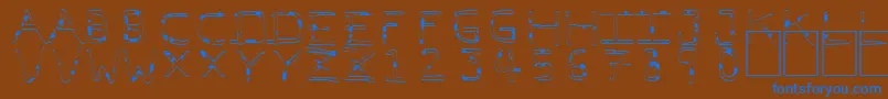 PfVeryverybadfont7Liquid-fontti – siniset fontit ruskealla taustalla