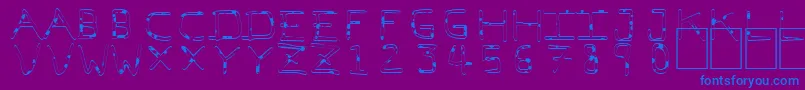 PfVeryverybadfont7Liquid-fontti – siniset fontit violetilla taustalla