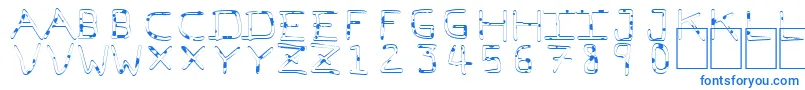 Шрифт PfVeryverybadfont7Liquid – синие шрифты на белом фоне