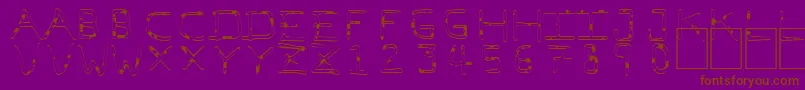 PfVeryverybadfont7Liquid-Schriftart – Braune Schriften auf violettem Hintergrund