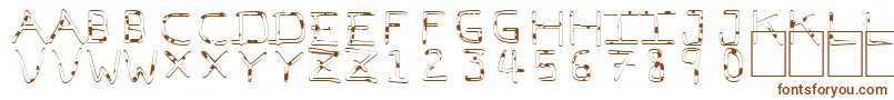 Шрифт PfVeryverybadfont7Liquid – коричневые шрифты на белом фоне