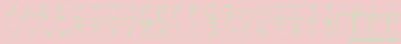 フォントPfVeryverybadfont7Liquid – ピンクの背景に緑の文字