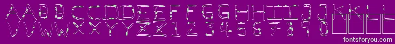 フォントPfVeryverybadfont7Liquid – 紫の背景に緑のフォント