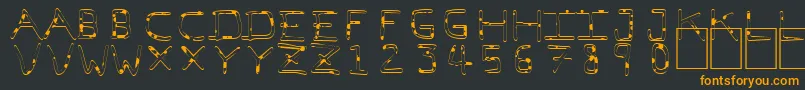 Шрифт PfVeryverybadfont7Liquid – оранжевые шрифты на чёрном фоне