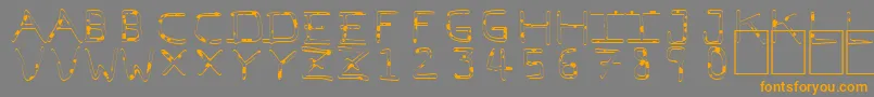 Шрифт PfVeryverybadfont7Liquid – оранжевые шрифты на сером фоне