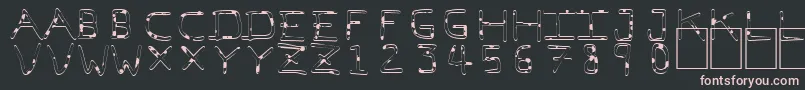 PfVeryverybadfont7Liquid-fontti – vaaleanpunaiset fontit mustalla taustalla