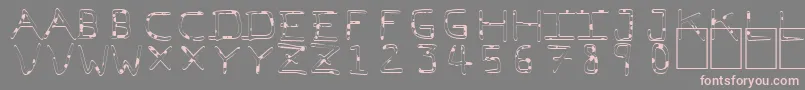 PfVeryverybadfont7Liquid-fontti – vaaleanpunaiset fontit harmaalla taustalla