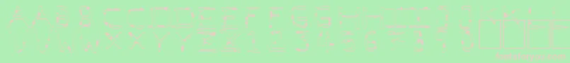 PfVeryverybadfont7Liquid-fontti – vaaleanpunaiset fontit vihreällä taustalla