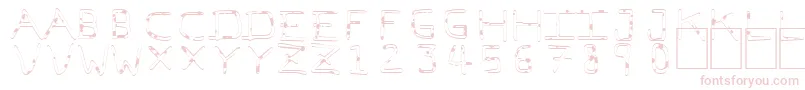 フォントPfVeryverybadfont7Liquid – 白い背景にピンクのフォント