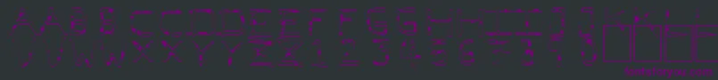 Шрифт PfVeryverybadfont7Liquid – фиолетовые шрифты на чёрном фоне