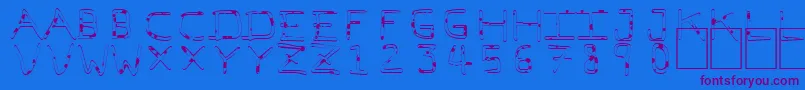 Шрифт PfVeryverybadfont7Liquid – фиолетовые шрифты на синем фоне