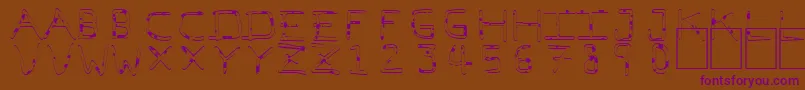 フォントPfVeryverybadfont7Liquid – 紫色のフォント、茶色の背景