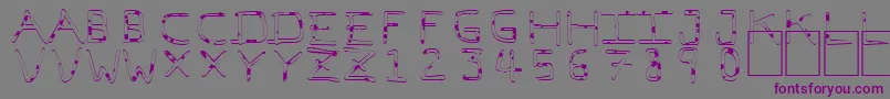 Шрифт PfVeryverybadfont7Liquid – фиолетовые шрифты на сером фоне